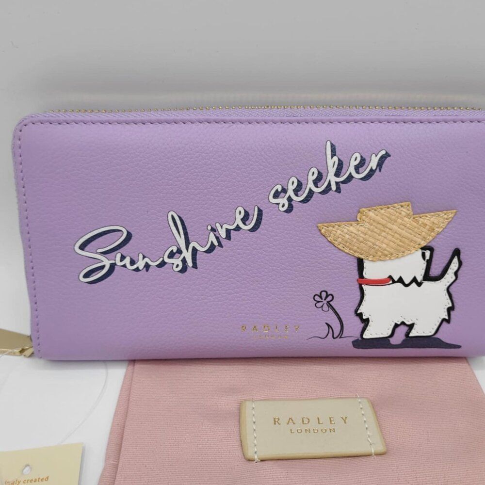 Radley London Sunshine Seeker Large Zip Around Matinee Wallet Lavender NWT! NEW